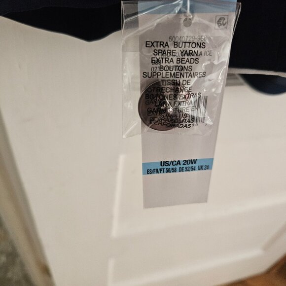 NWT Le Suit Plus Size Shawl-Collar Skirt Suit - Indigo + Vanilla Ice Navy Blue - Picture 11 of 11